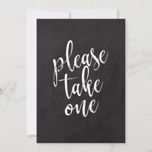 Please Take One Affordable Chalkboard Wedding Sign