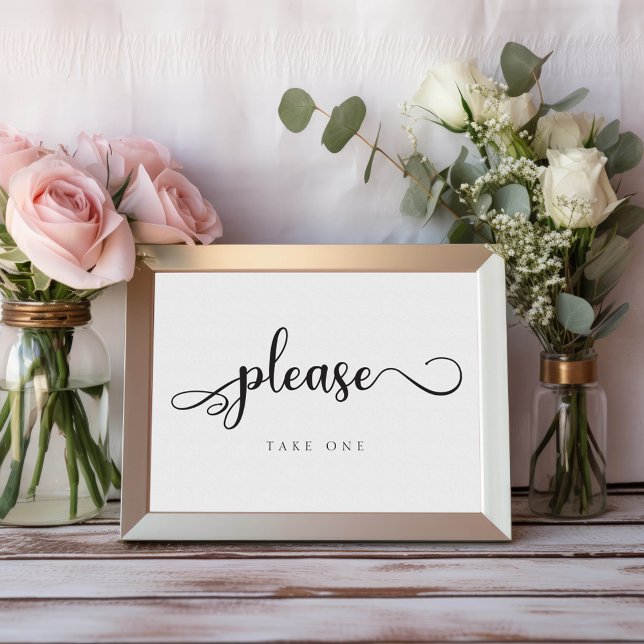 Please take one | Black Simple Favors Wedding Sign (Creator Uploaded)