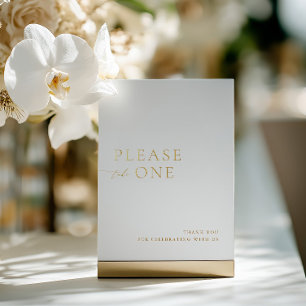 Please Take One Minimalist Wedding Favor Foil Sign Invitation