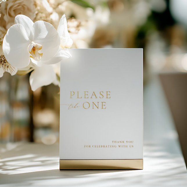 Please Take One Minimalist Wedding Favor Foil Sign Invitation (Please Take One Minimalist Wedding Favor Foil Sign)