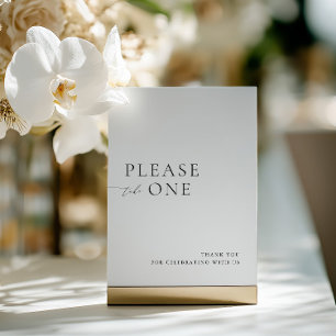 Please Take One Minimalist Wedding Favor Sign Invitation