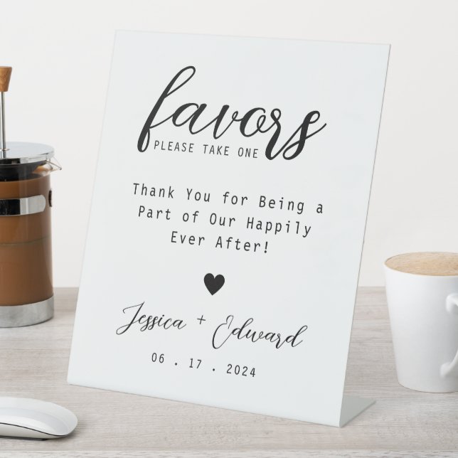 Please Take One Simple Black White Modern Elegant Pedestal Sign (In SItu)