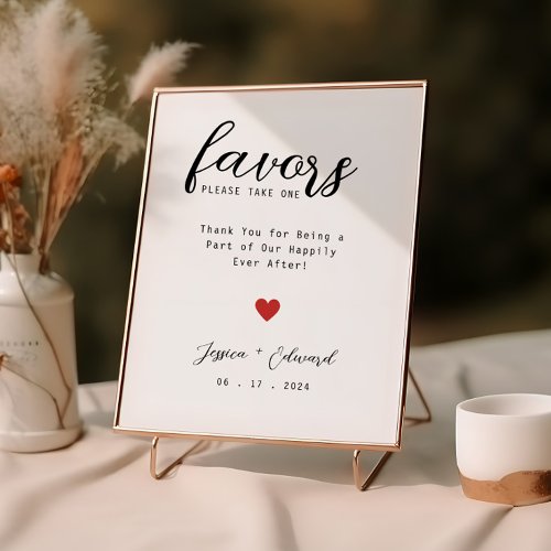 Please Take One Wedding Favor Simple Elegant Sign
