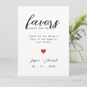 Please Take One Wedding Favor Simple Elegant Sign
