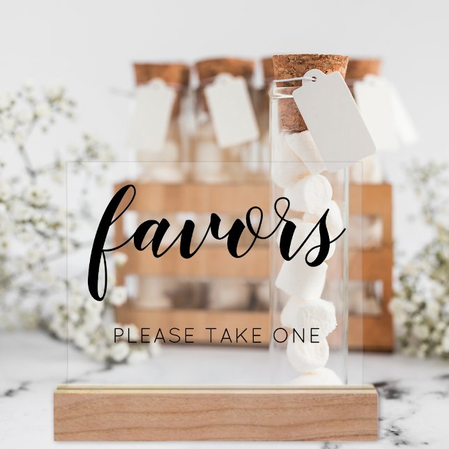 Please Take One Wedding Favors  Acrylic Sign (Please Take One Wedding Favors Acrylic Sign)