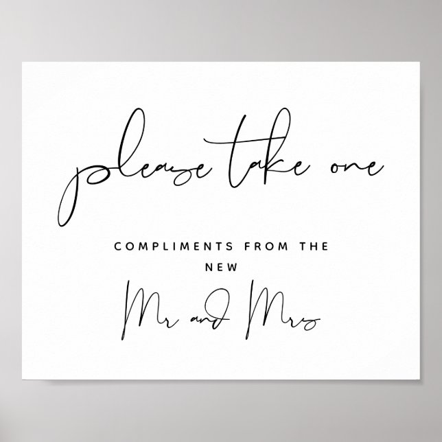 Please Take One, Wedding Favours Sign (Front)