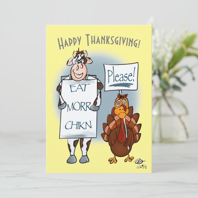 Please Thanksgiving Day Flat Card (Standing Front)