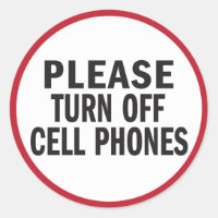 Please turn off cell phones sticker