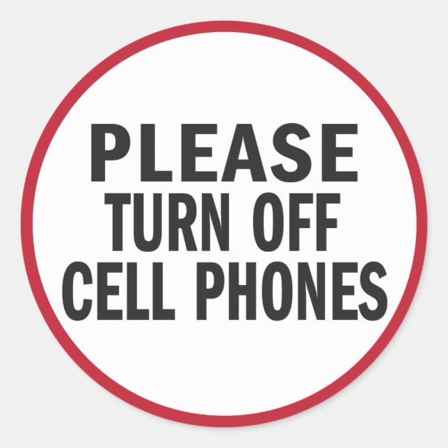 Please turn off cell phones sticker (Front)