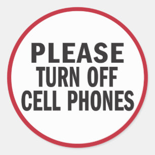 Please turn off cell phones sticker