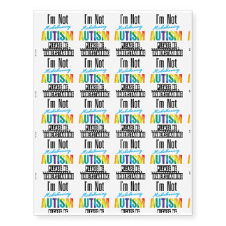Please Understanding Autism Awareness Gifts Temporary Tattoos
