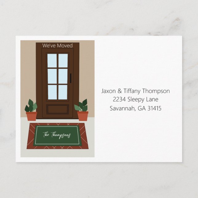 Please Update Our Address Front Door Postcard (Back)