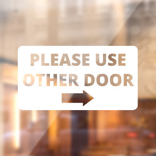 Please Use Other Door Storefront Decal