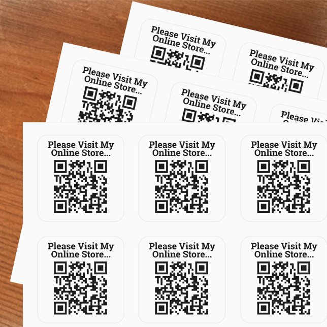 Please Visit My Online Store QR Code Design Large Square Sticker (Creator Uploaded)