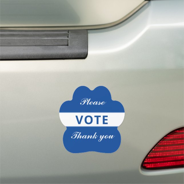 Please vote (blue/white) car magnet (paw) (In Situ)