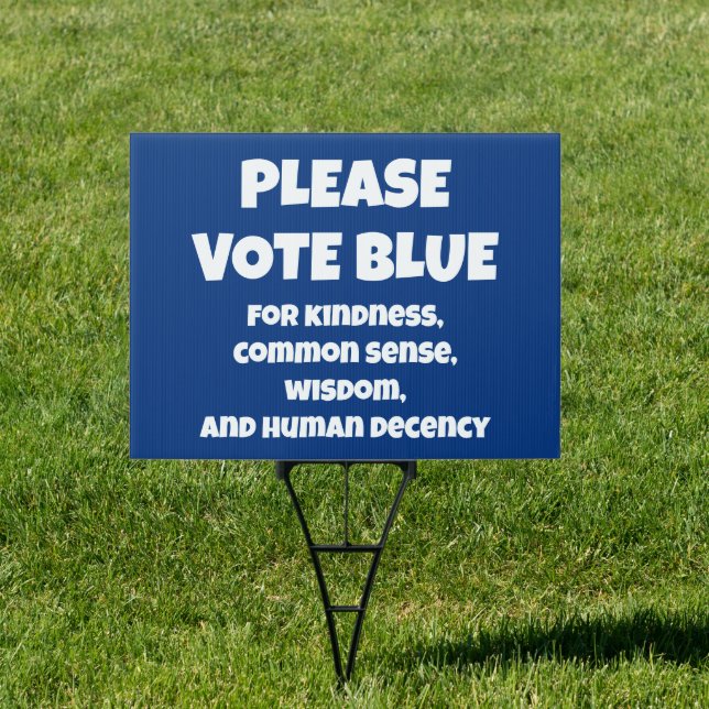 Please Vote Blue Yard Sign (Insitu)