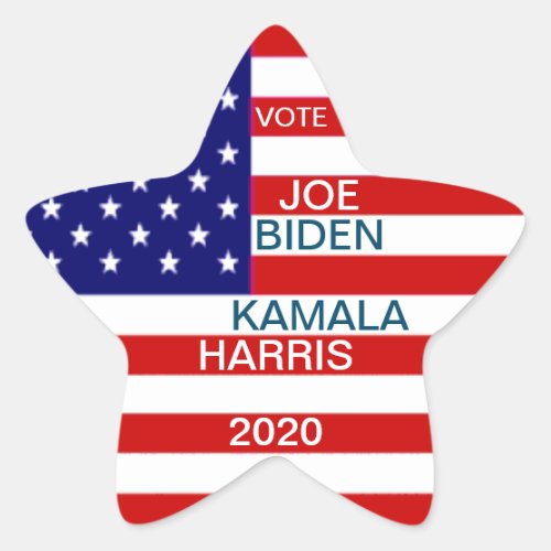 Please Vote Joe Biden Kamala Harris American Flag Star Sticker