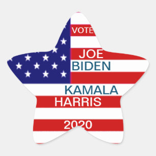 Please Vote Joe Biden, Kamala Harris American Flag Star Sticker