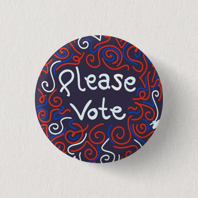 Please Vote Sticker Button (Front)