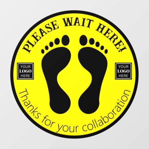 Please Wait here  business logo floor decals