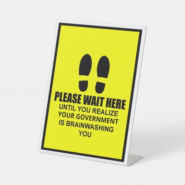 Please Wait Here Pedestal Sign (Front)