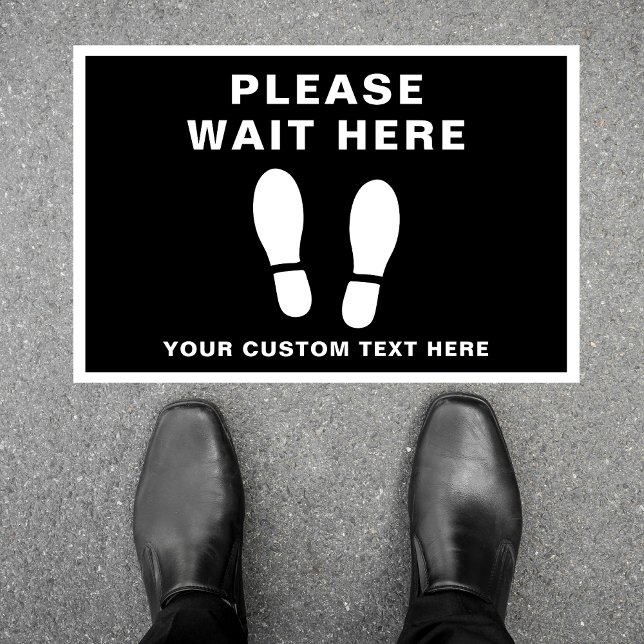 Please Wait Here Shoe Print Black Floor Decals (Creator Uploaded)