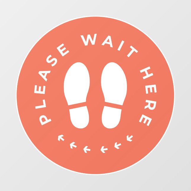 PLEASE WAIT HERE SIGN FLOOR DECALS (Front)