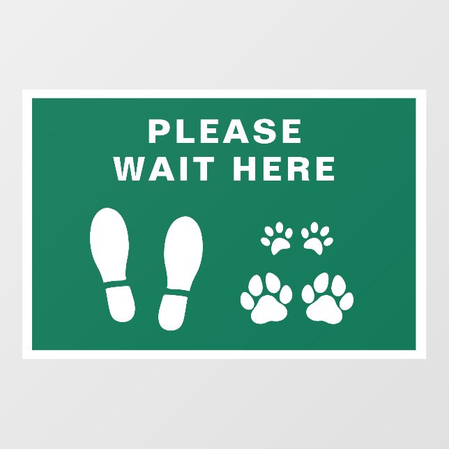 Please Wait Here Vet Office Floor Decals (Front)