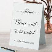 Please Wait To Be Seated Black Calligraphy Sign | Zazzle