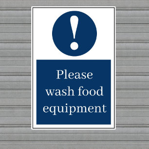 Please Wash Food Equipment  Sticker
