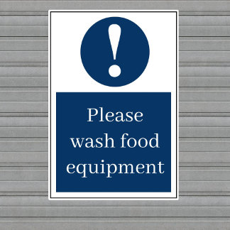 Please Wash Food Equipment Sticker