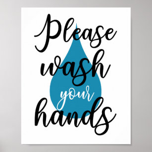 Please wash your hands, bathroom poster