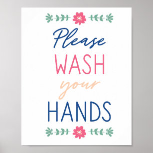 Please Wash Your Hands Color Poster