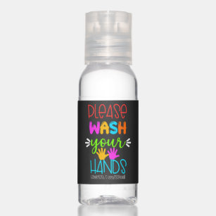 Please Wash Your Hands Colorful Modern Typography Hand Sanitizer