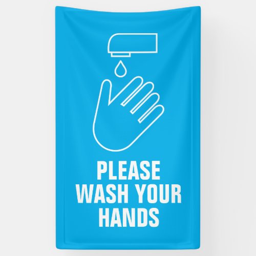 Please Wash Your Hands Hygiene Sign Banner