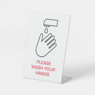 Please Wash Your Hands Notice Hygiene Pedestal Sign