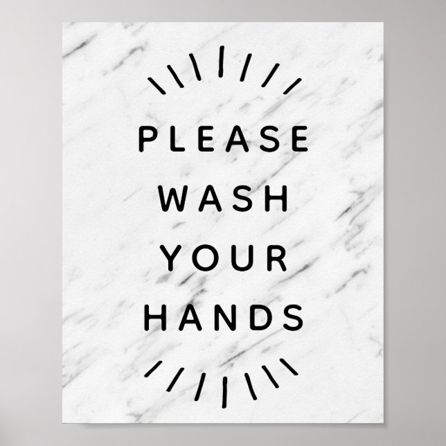 Please Wash Your Hands Sign for Bathroom (Front)