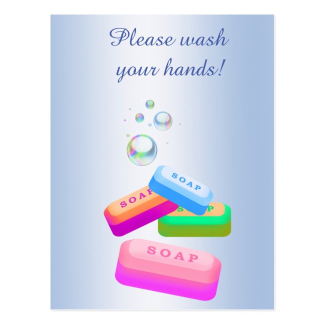 Please Wash Your Hands with Sanitary Soap Postcard