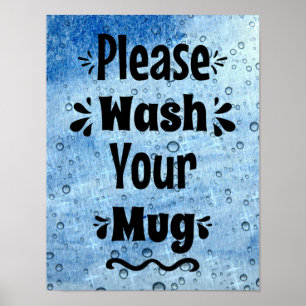 Please Wash Your Mug, Office Shared Kitchen Sign