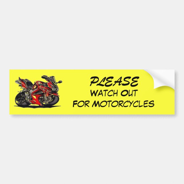PLEASE Watch Out For Motorcycles Bumper Sticker (Front)