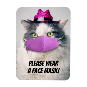 Please Wear a Face Mask Cute Cat Humor Magnet