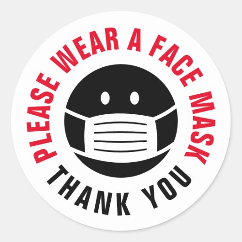 Please wear a face mask sign reminder stickers