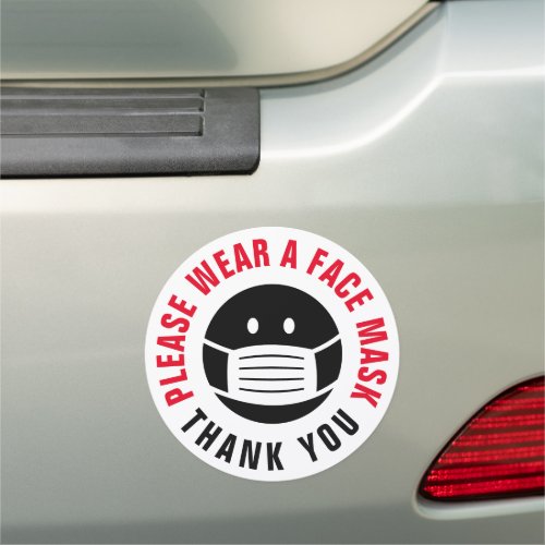 Please wear a face mask thank you car sign magnet