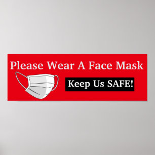 Please Wear A Face Mask-Window size Poster