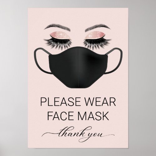 Please Wear Face Mask Beauty Salon Spa Safety Poster