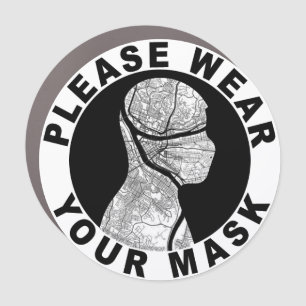 Please Wear Your Mask (Pittsburgh Map) Car Magnet