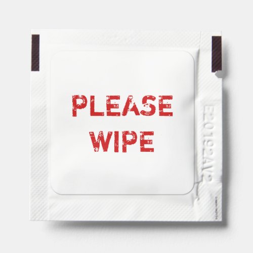 Please Wipe in Red Block Hand Sanitizer Packet