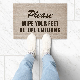 Please wipe your feet before entering coir fiber doormat
