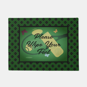 Please wipe your feet cool tennis welcome doormat
