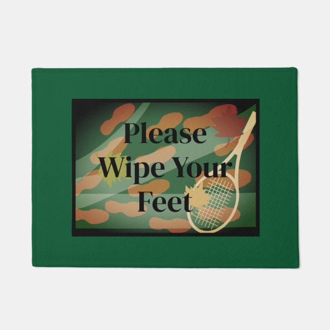 Please wipe your feet tennis club court doormat (Front)